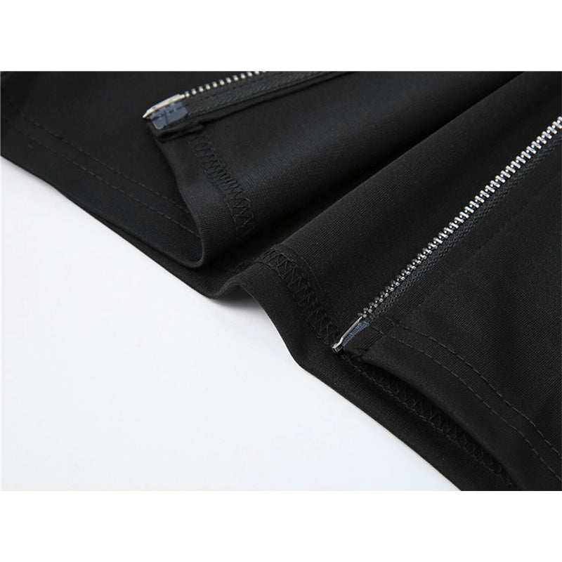 Double Heart Zipper Crop Top