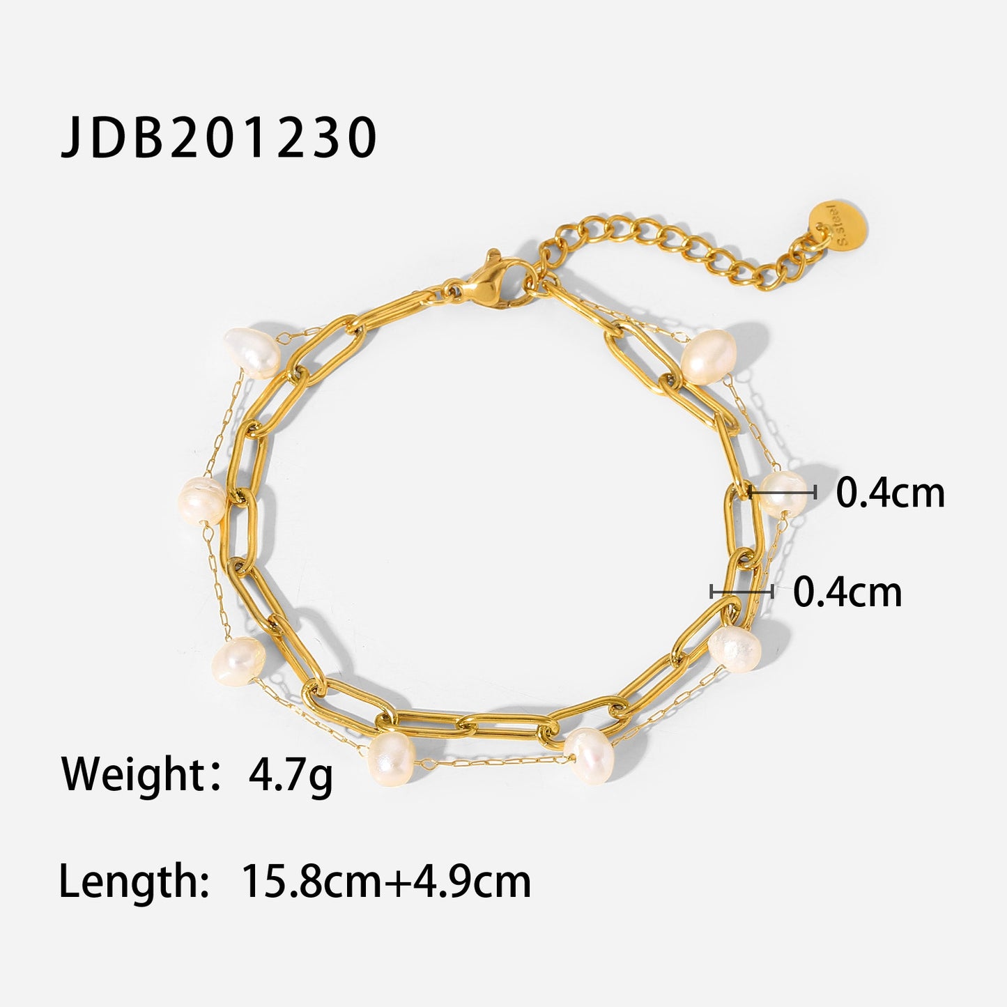 Stainless Steel French Elegant Bracelet Freshwater Pearl Bracelet