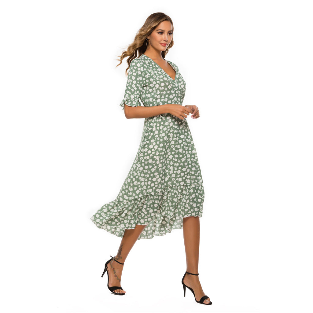 Ruffled Floral Beach Skirt Dress