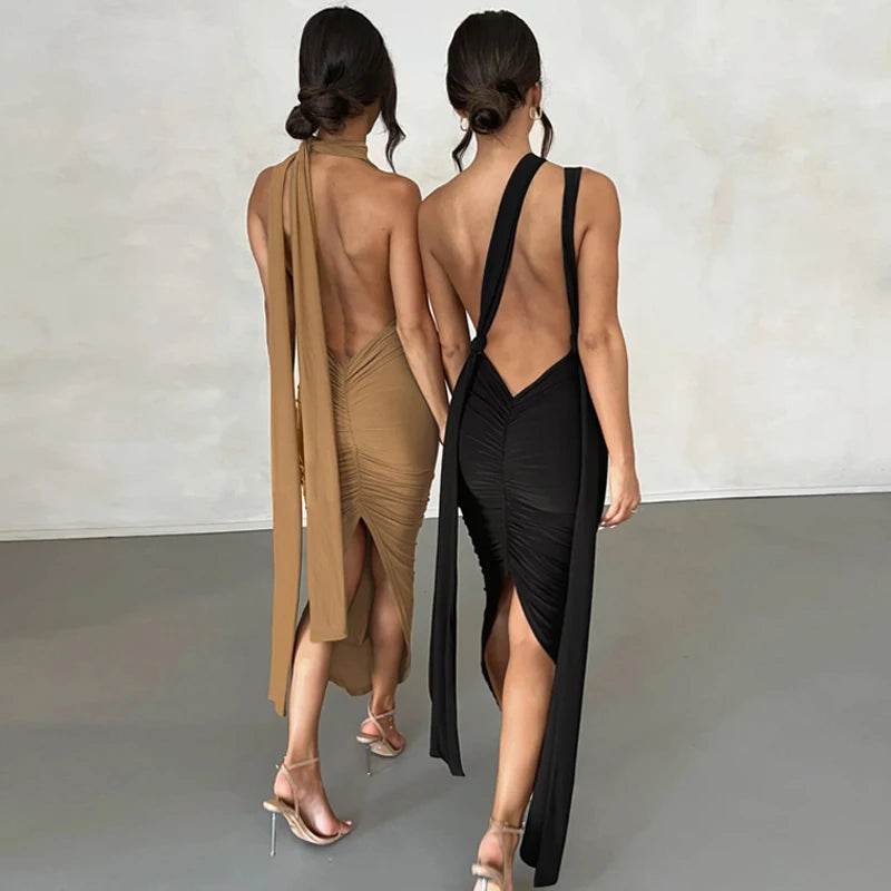 Dynamic Wear Backless Bandage Sleeveless Dress