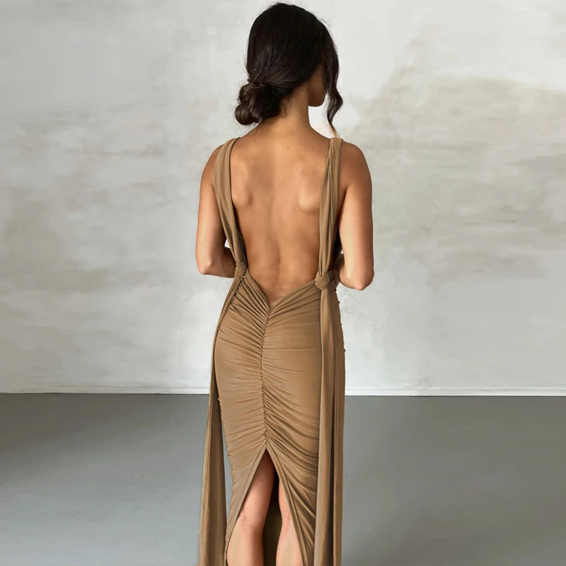 Dynamic Wear Backless Bandage Sleeveless Dress