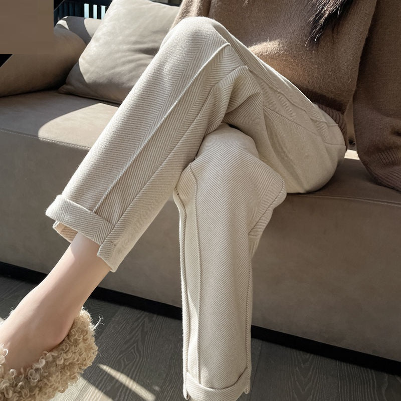 Winter Autumn Woolen Soft Trousers