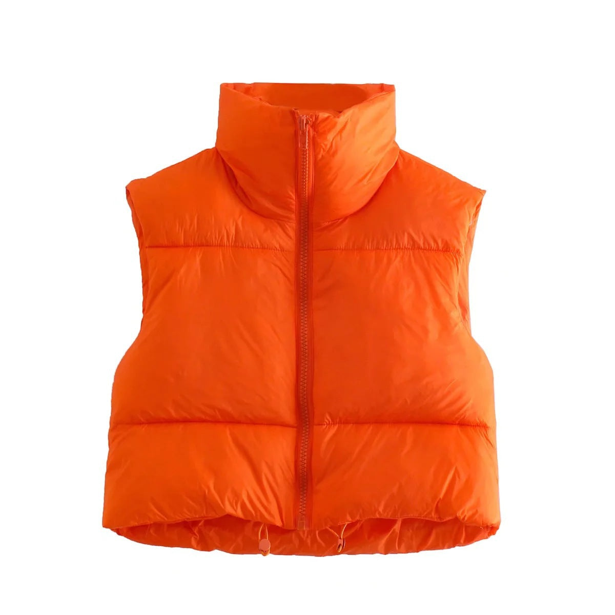 Short Zip Puffer Vest Sleeveless