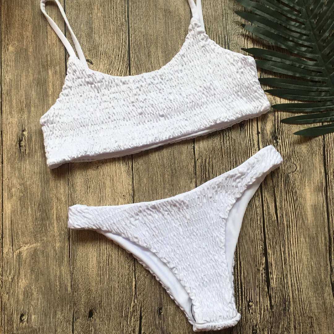 Pleated Triangle Swimsuit Bikini