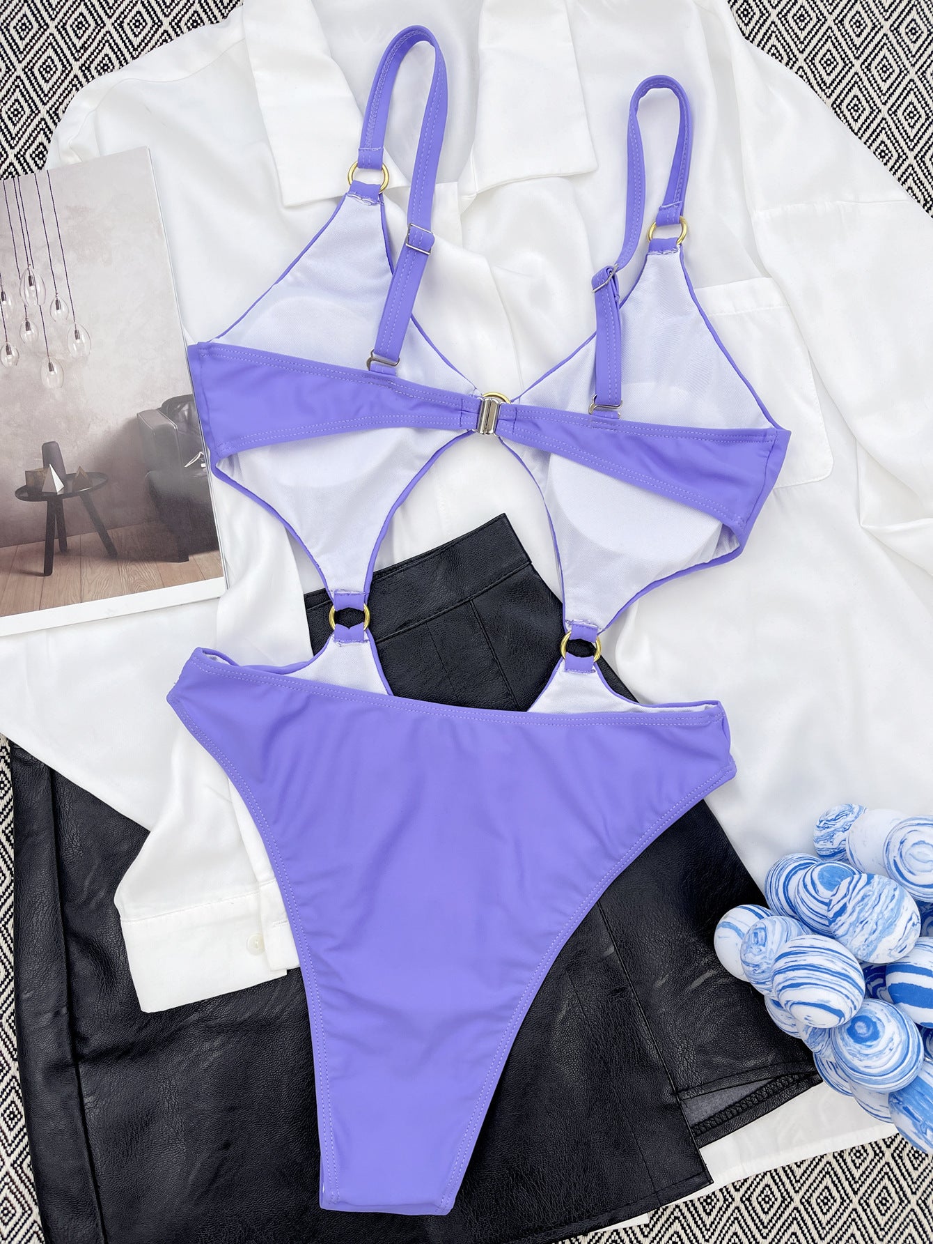 One Piece Purple Swimsuit