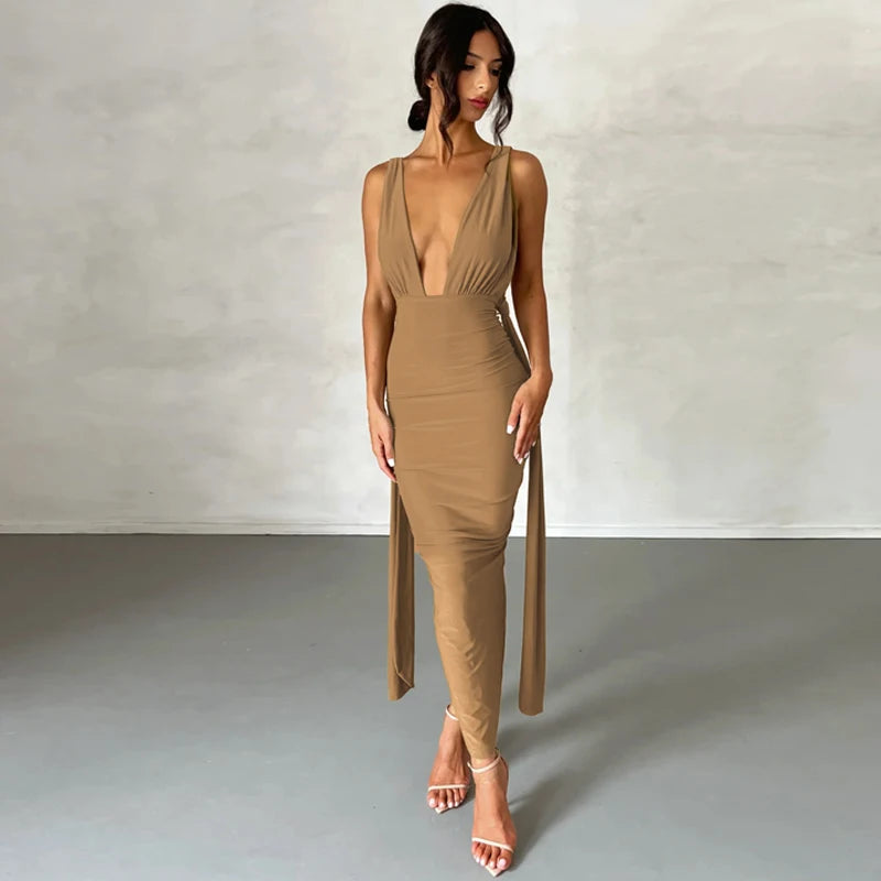 Dynamic Wear Backless Bandage Sleeveless Dress