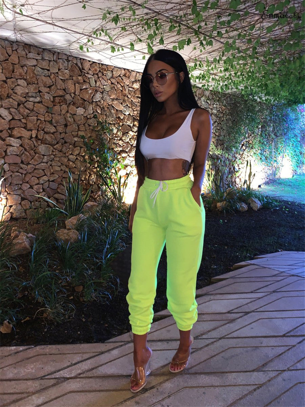 Casual High Waist Cotton Pants