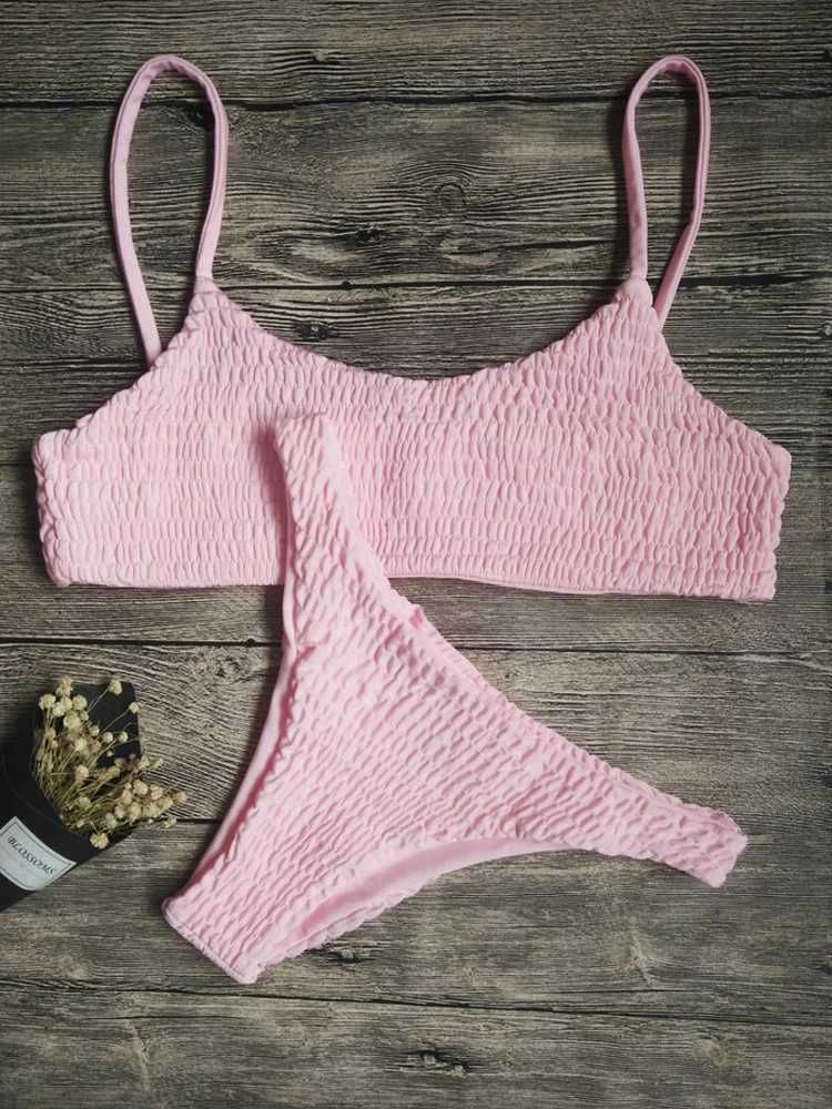 Pleated Triangle Swimsuit Bikini