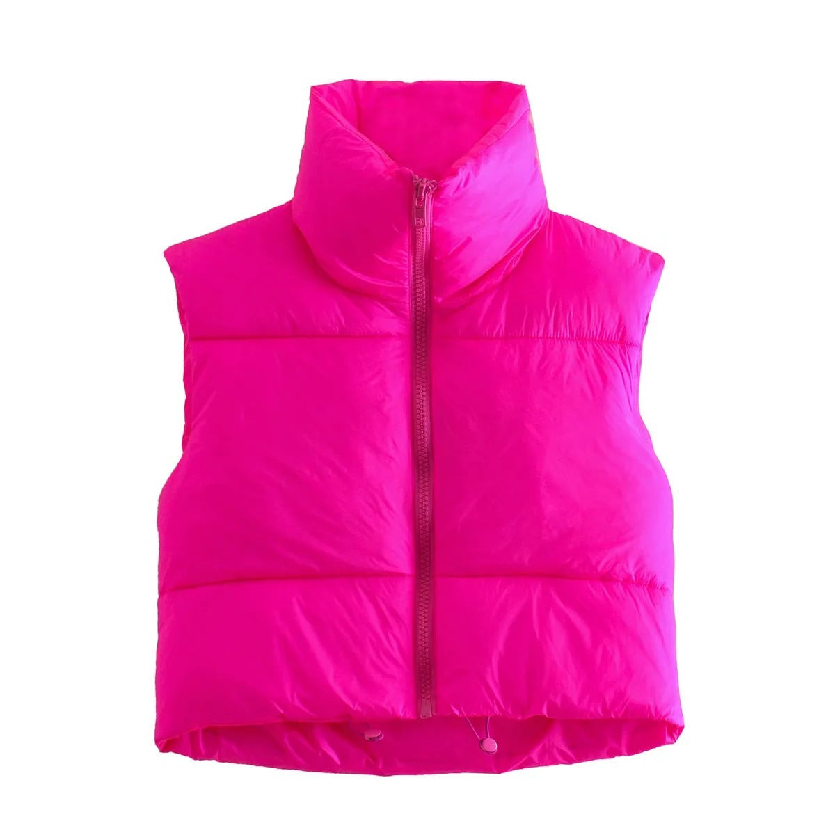 Short Zip Puffer Vest Sleeveless