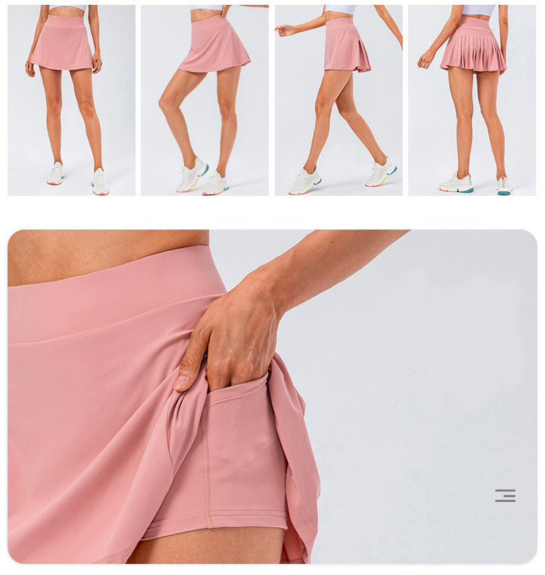 Tennis Skirt With Zipped Pocket Pleated