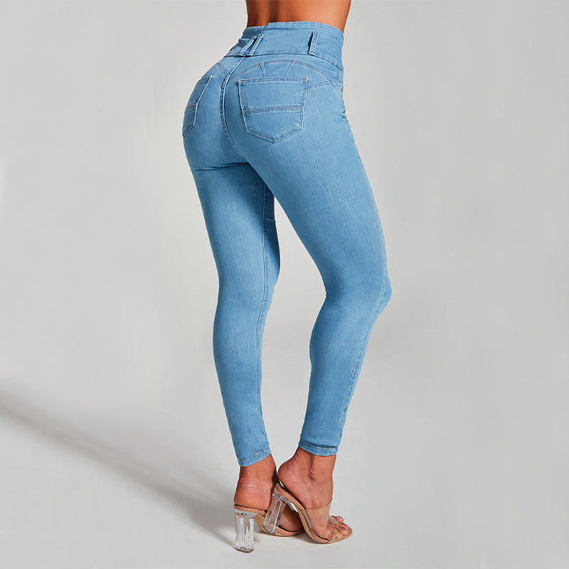High Waist Jeans Skinny Trousers Tight Stretch Shaping