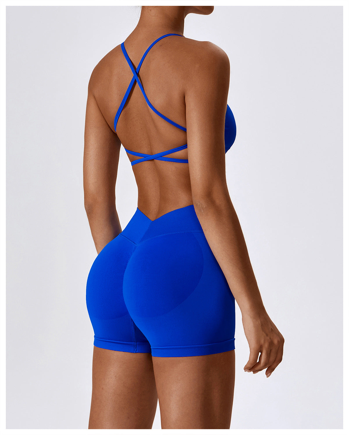 2 Pieces Seamless Beauty Back Quick-dry Fitness Suit