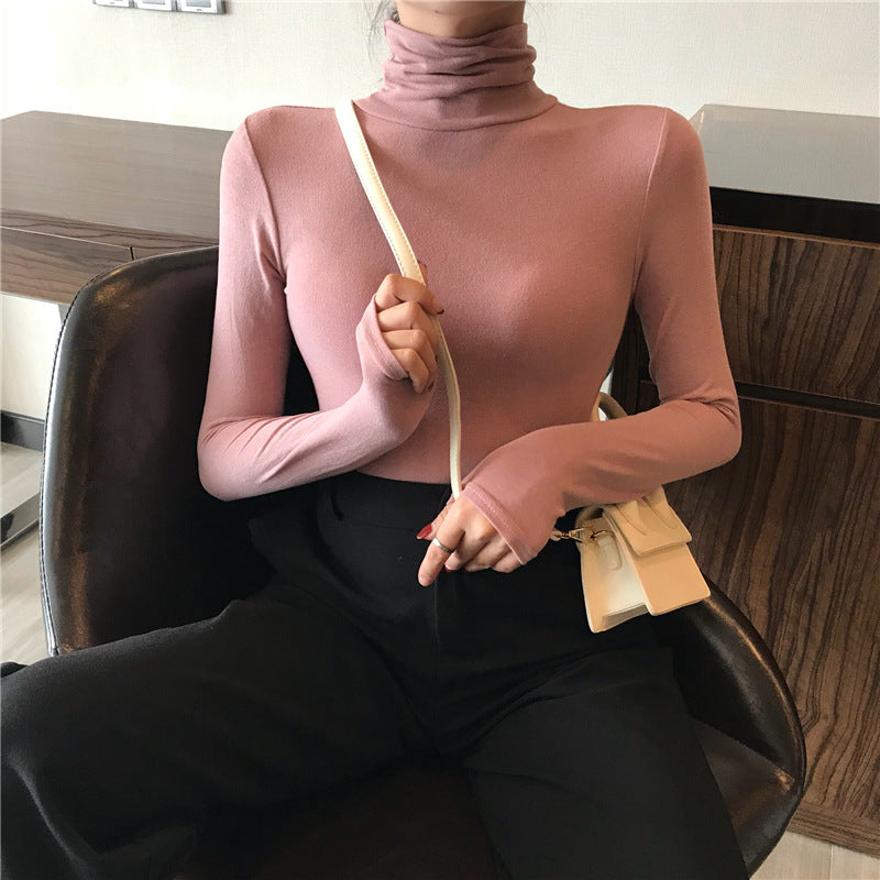Slimming Long Sleeve Turtle Neck Top