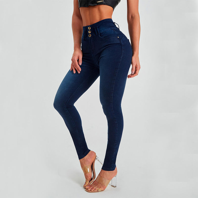 High Waist Jeans Skinny Trousers Tight Stretch Shaping