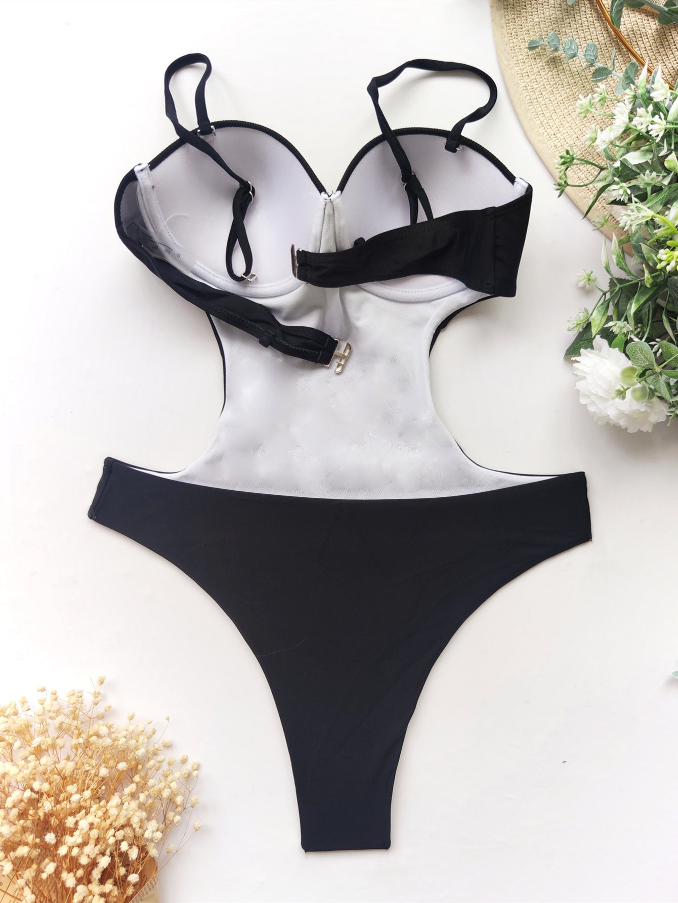 Bikini Solid Colour One Piece Swimsuit