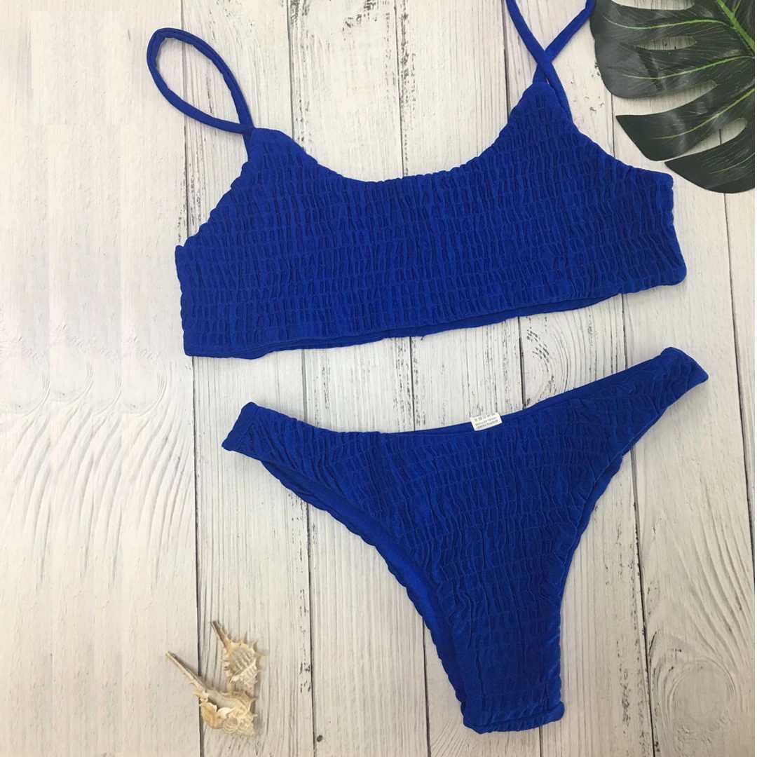 Pleated Triangle Swimsuit Bikini