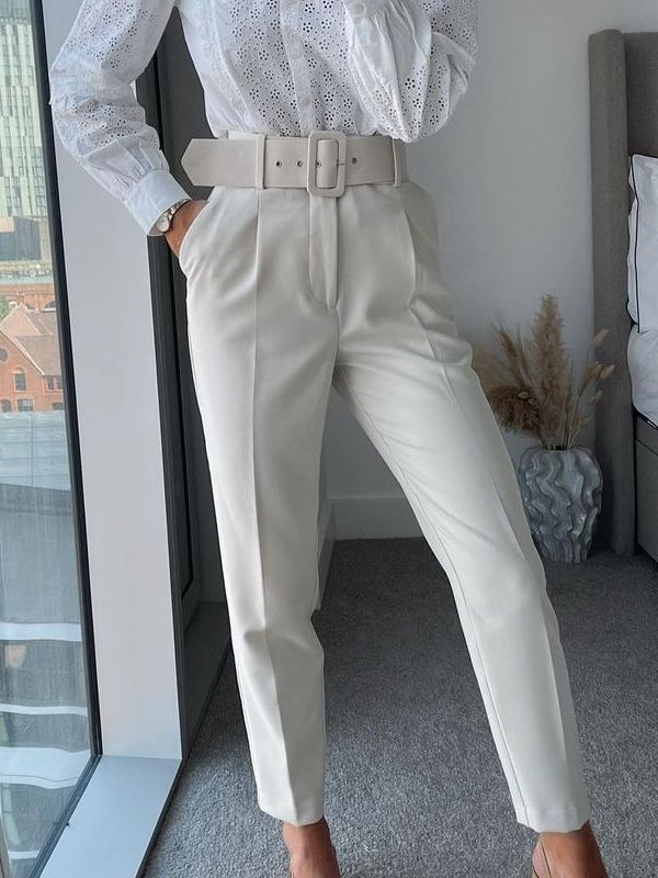 Elegant Slim-fitting Ankle-tied Pants
