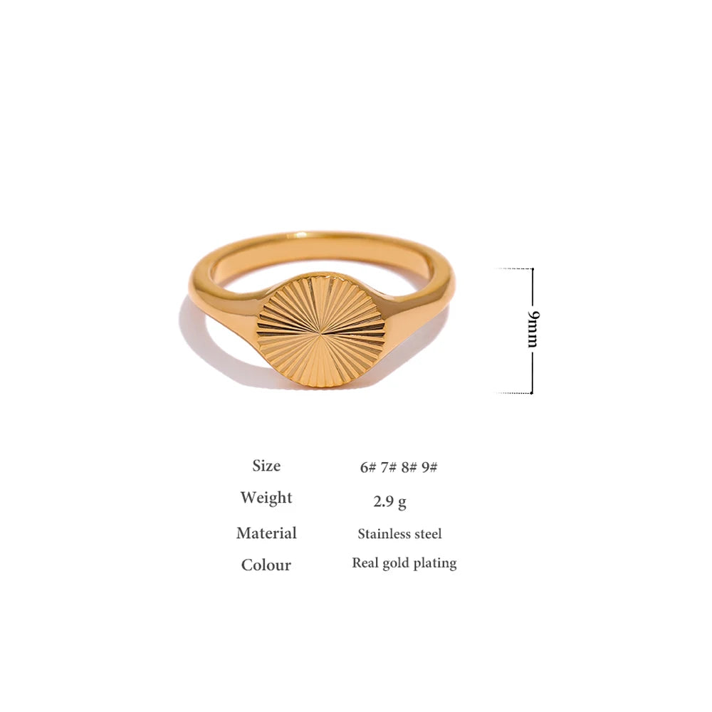 Stainless Steel Golden Geometric Ring