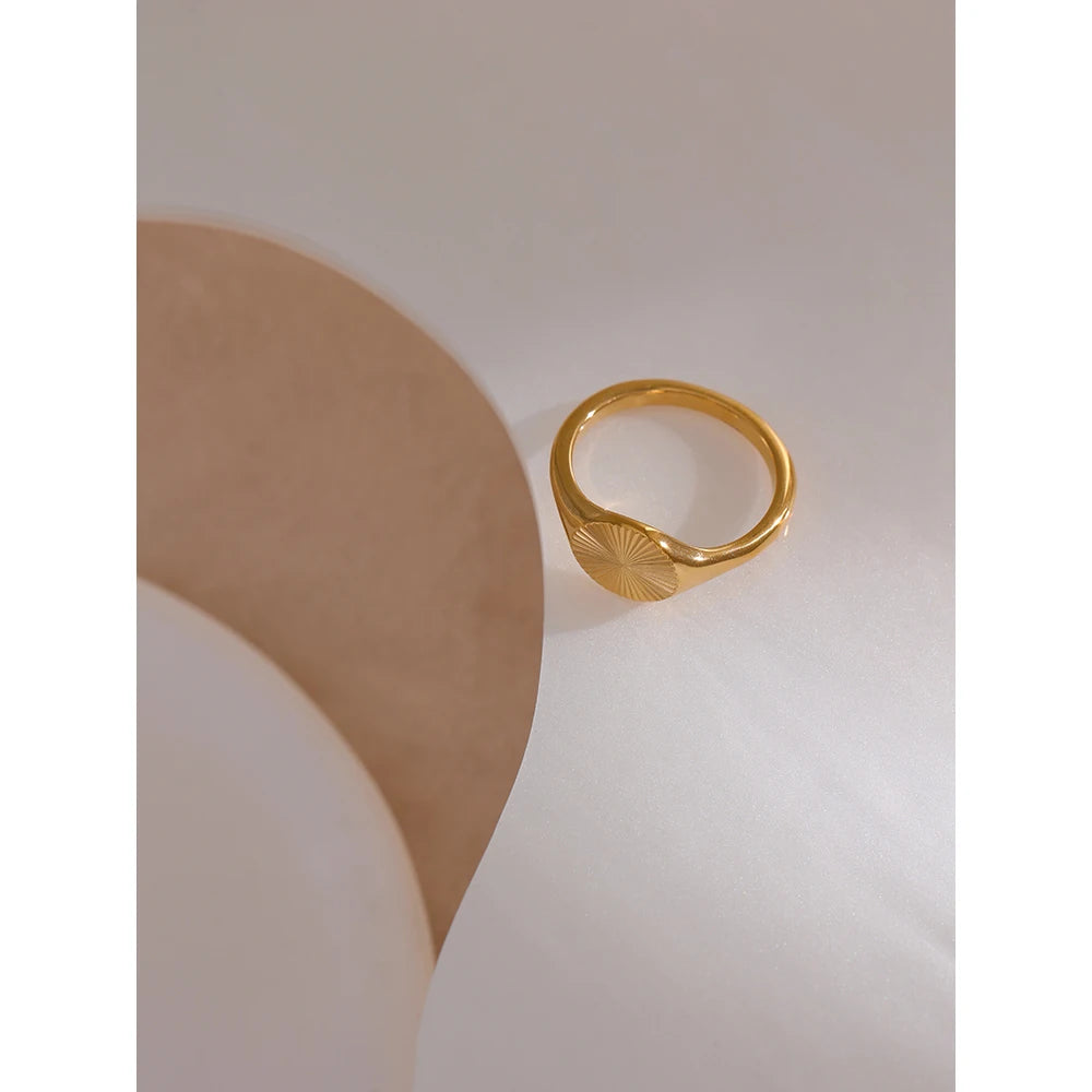 Stainless Steel Golden Geometric Ring