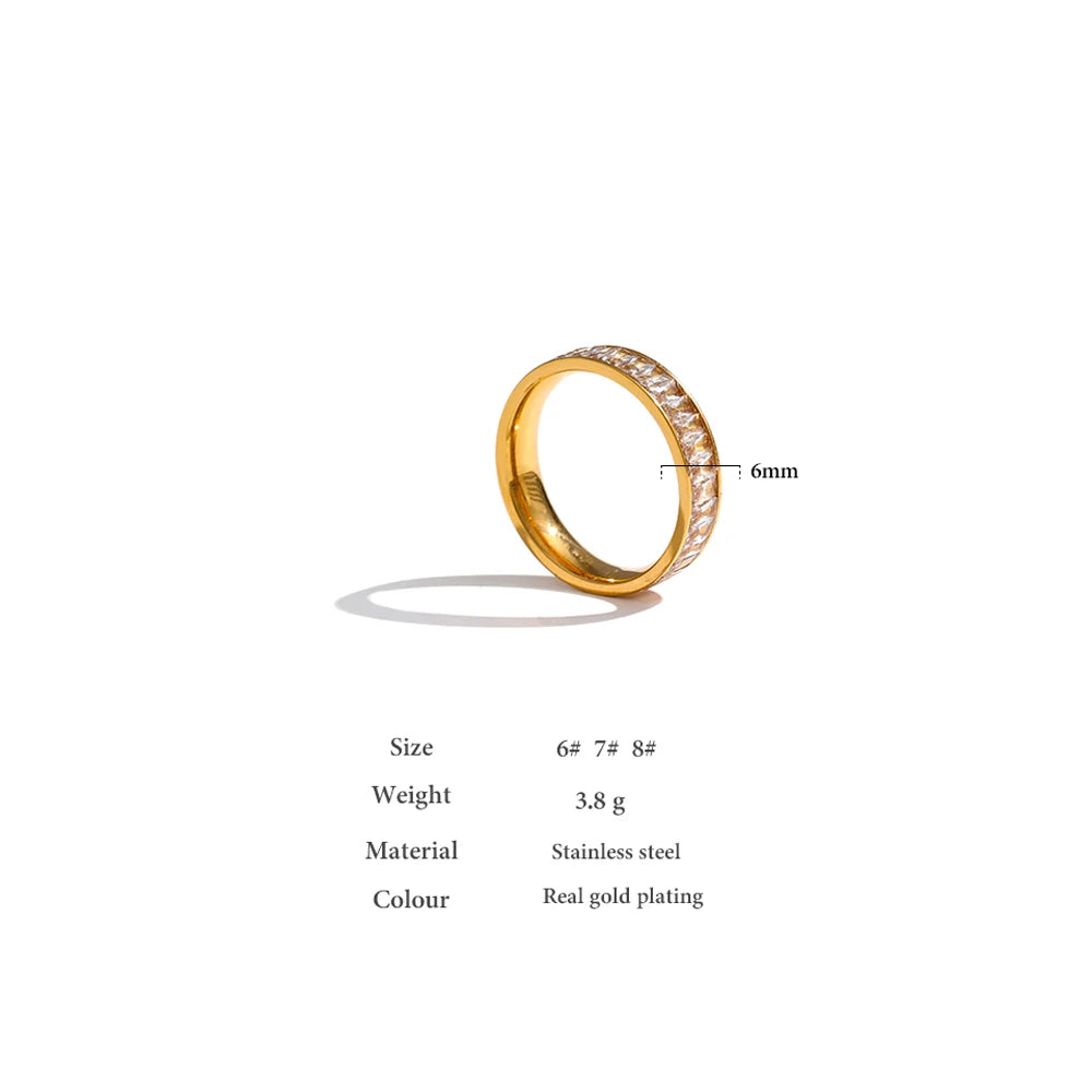 Stainless Steel Cubic Zirconia Ring