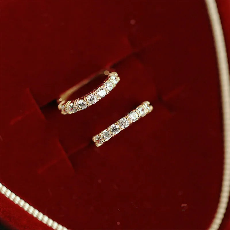 925 Sterling Silver Simple Pavé Crystal Earrings