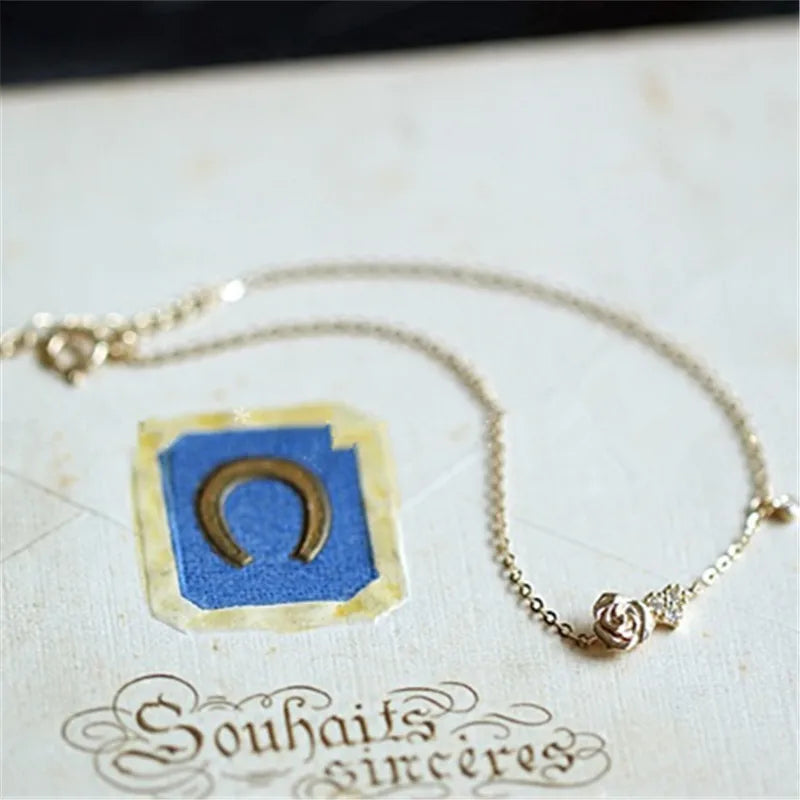 925 Sterling Silver Simple Delicate Heart Rose Bracelet