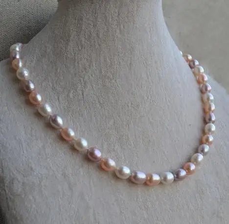 Unique Pearls 10MM Multi color Freshwater Pearl Necklace