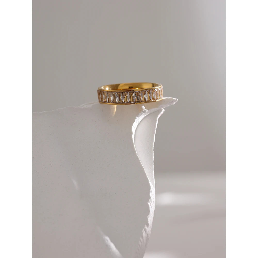 Stainless Steel Cubic Zirconia Ring