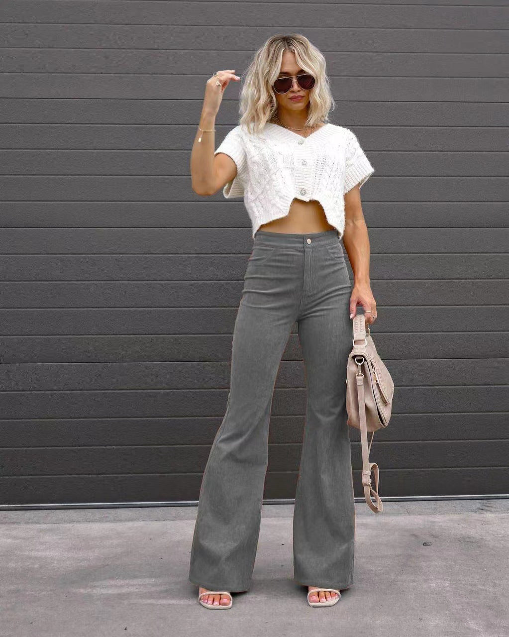 Mid-waist Slim-fit Micro Flared Pants
