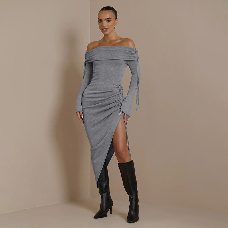 Elegant Flared Sleeve Dress