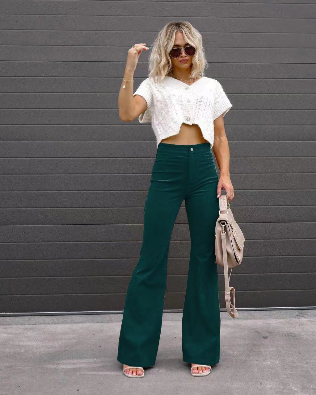 Mid-waist Slim-fit Micro Flared Pants