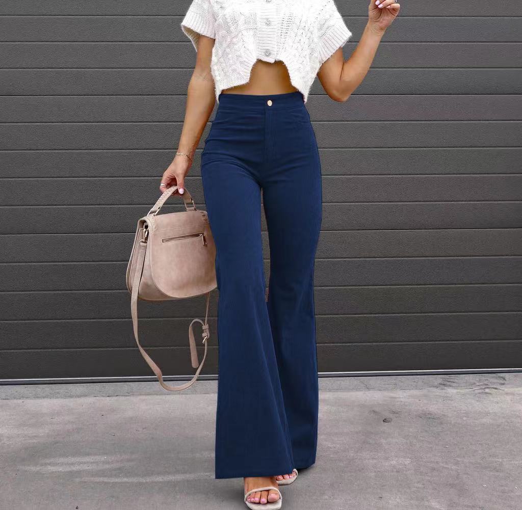 Mid-waist Slim-fit Micro Flared Pants
