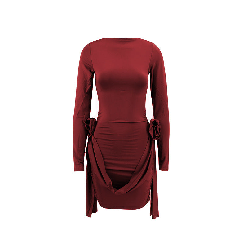 Stylish See-Through Autumn Short Dress