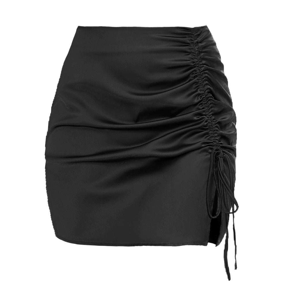 Pleating High Waist Zip Skirt For Nights Out