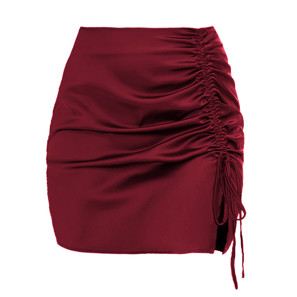 Pleating High Waist Zip Skirt For Nights Out