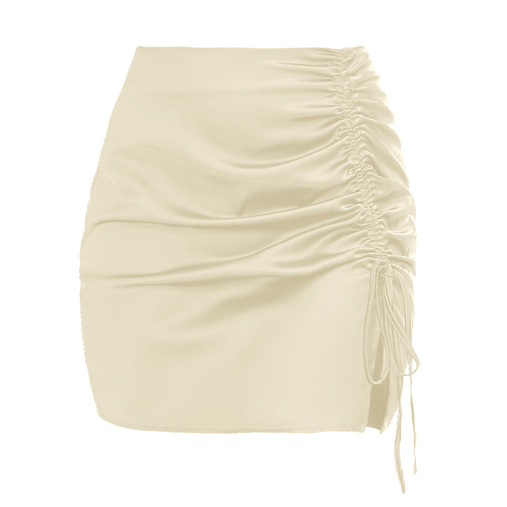 Pleating High Waist Zip Skirt For Nights Out