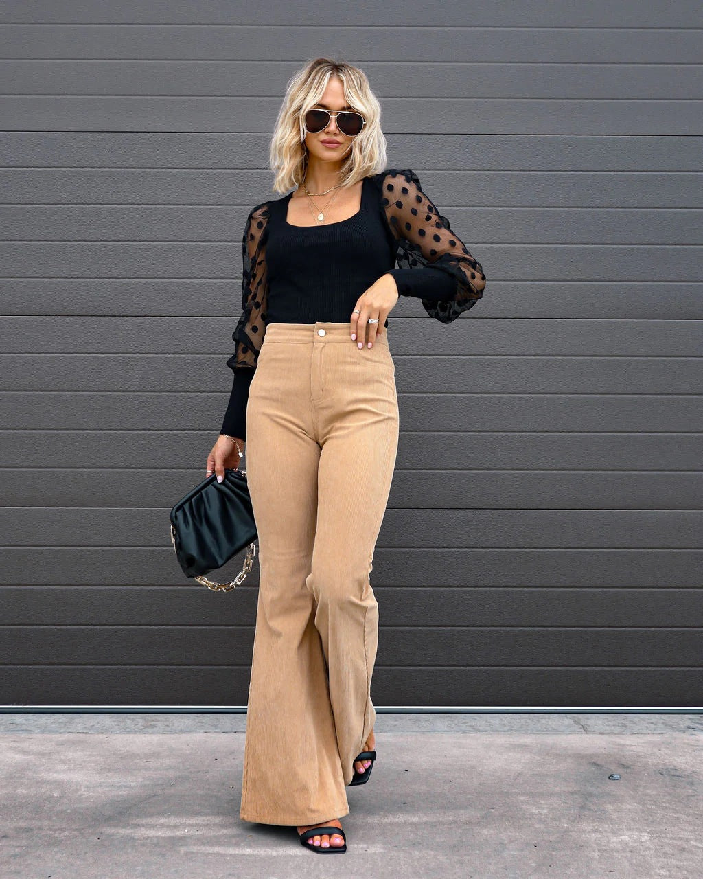 Mid-waist Slim-fit Micro Flared Pants