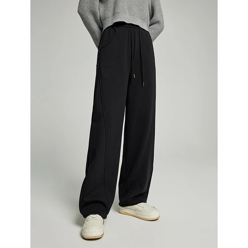 Plush Sweatpants Loose Wide-leg