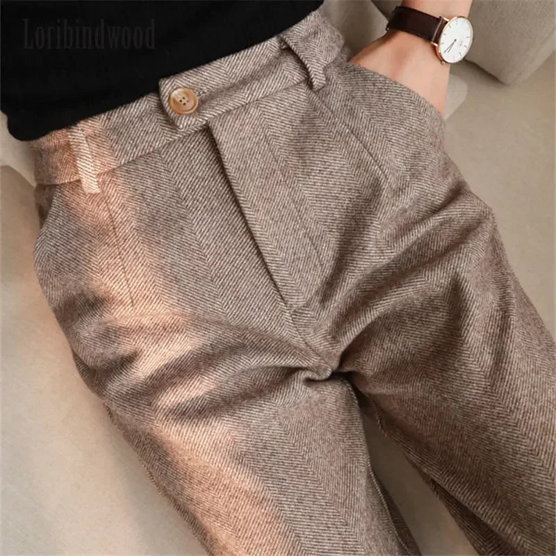 Pencil Pants High Waisted Suit Pants
