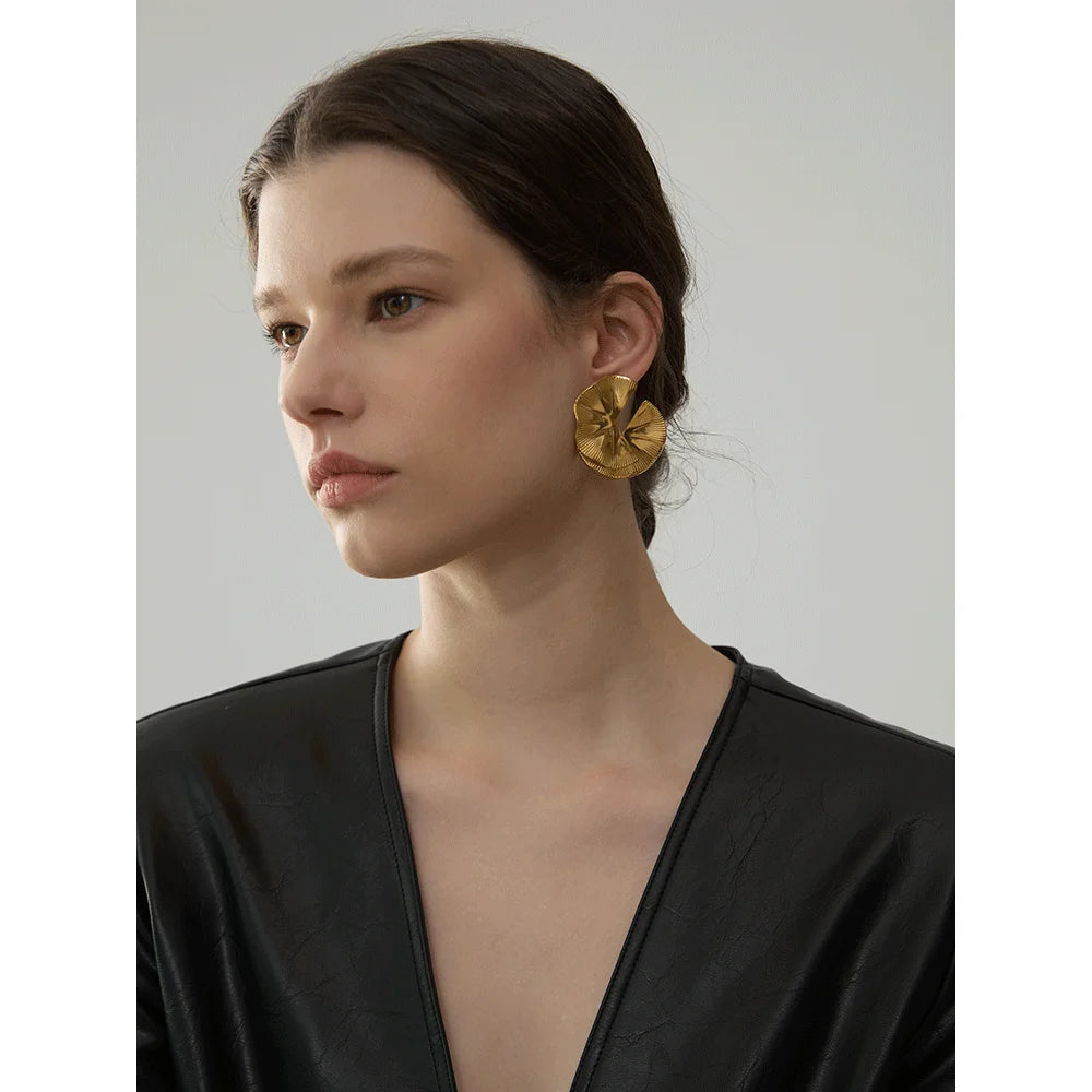 Creative Flower Big Stud Earrings