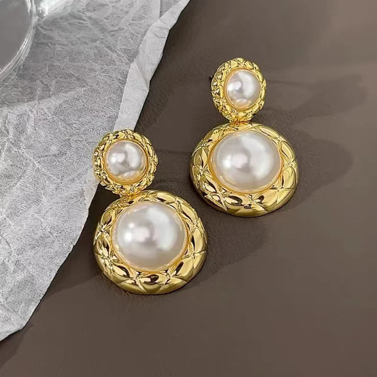 French Vintage Pearl Clip on Earrings Without Ear Holes