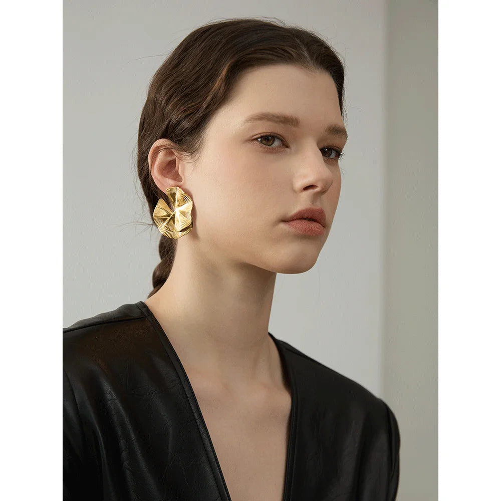 Creative Flower Big Stud Earrings