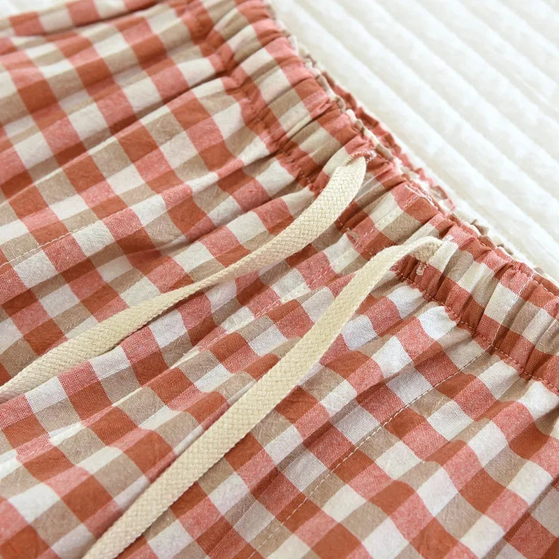 Plaid Cotton Home Pants