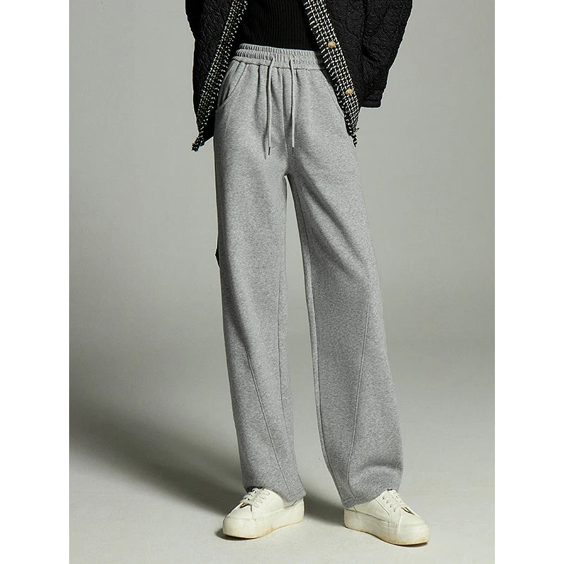 Plush Sweatpants Loose Wide-leg