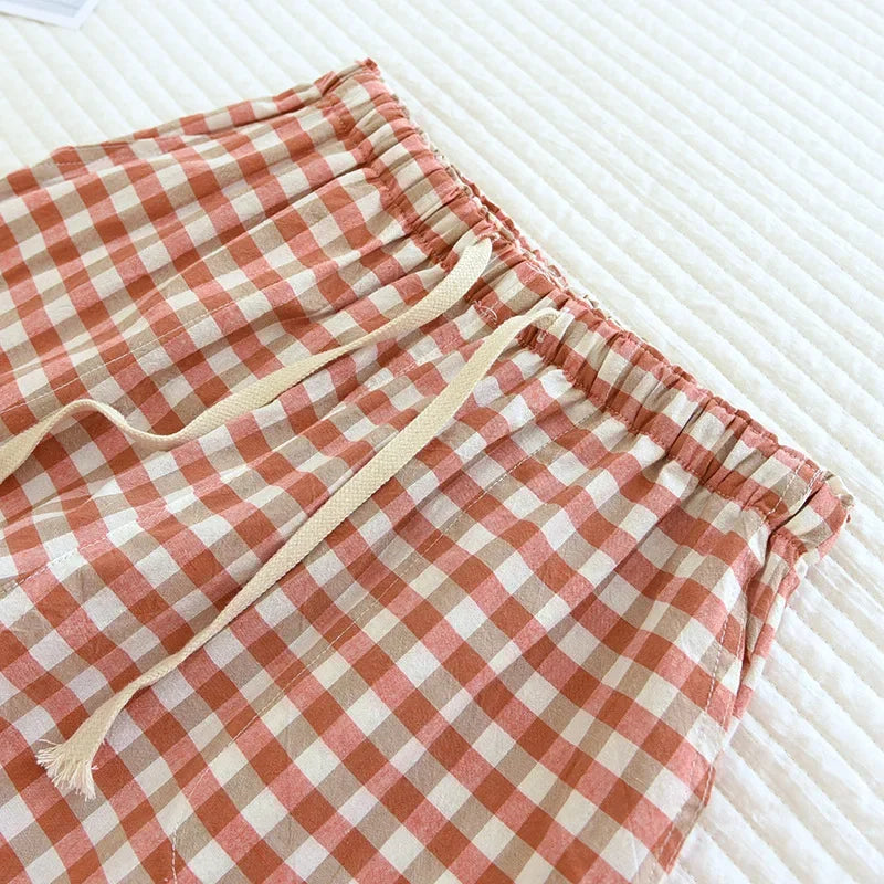 Plaid Cotton Home Pants