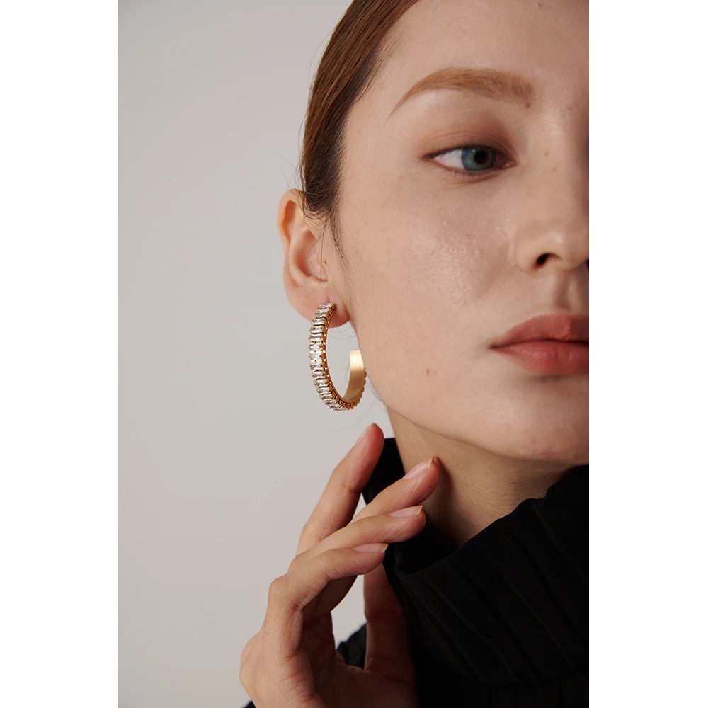 Stainless Steel Cubic Zirconia Earrings