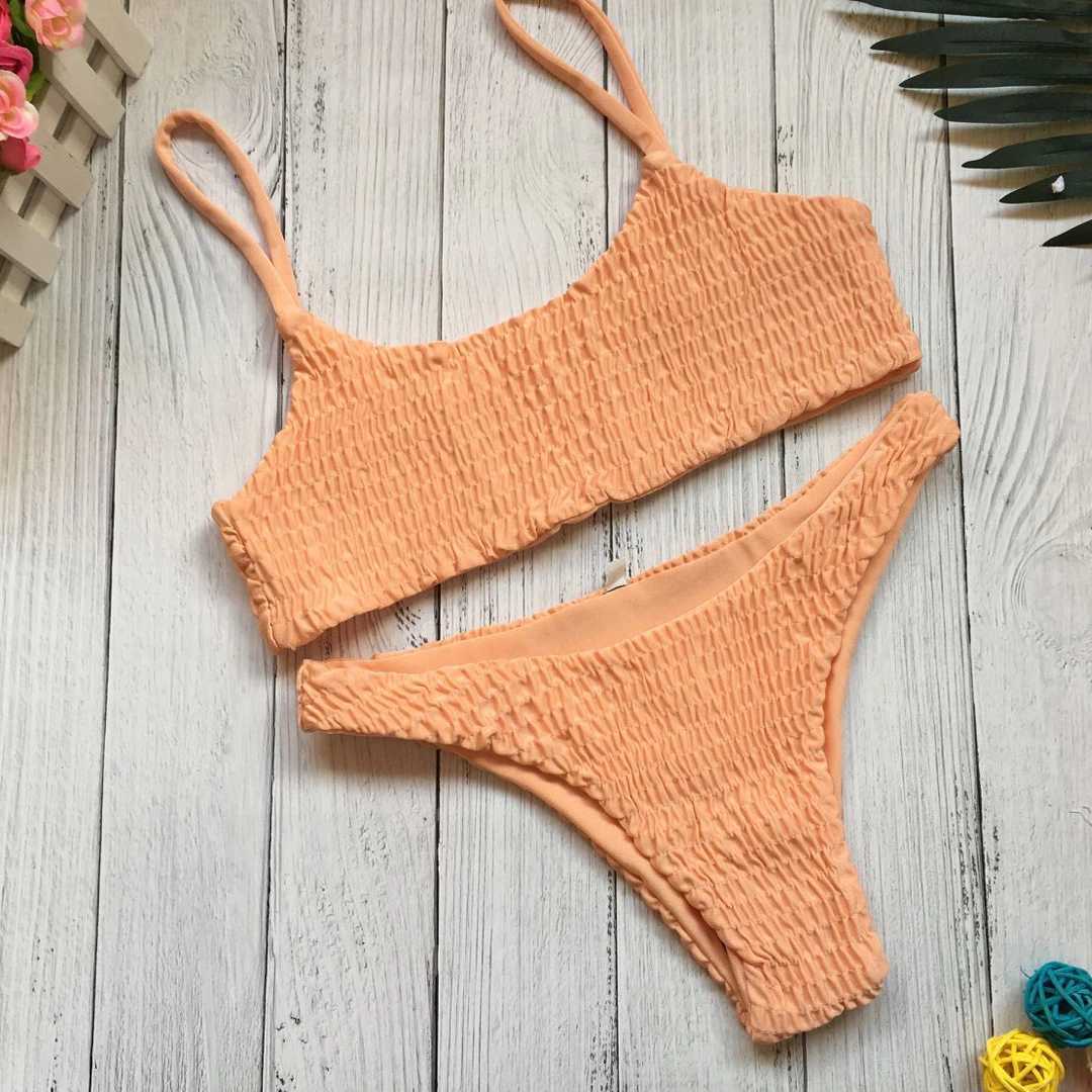 Pleated Triangle Swimsuit Bikini