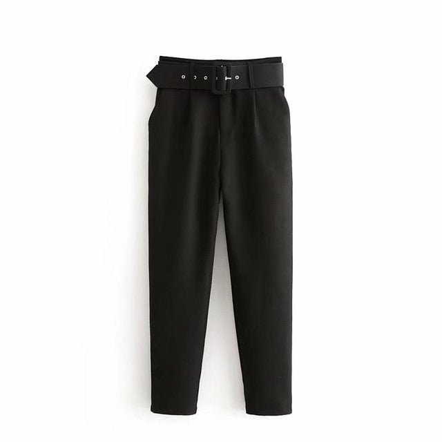 Elegant Slim-fitting Ankle-tied Pants