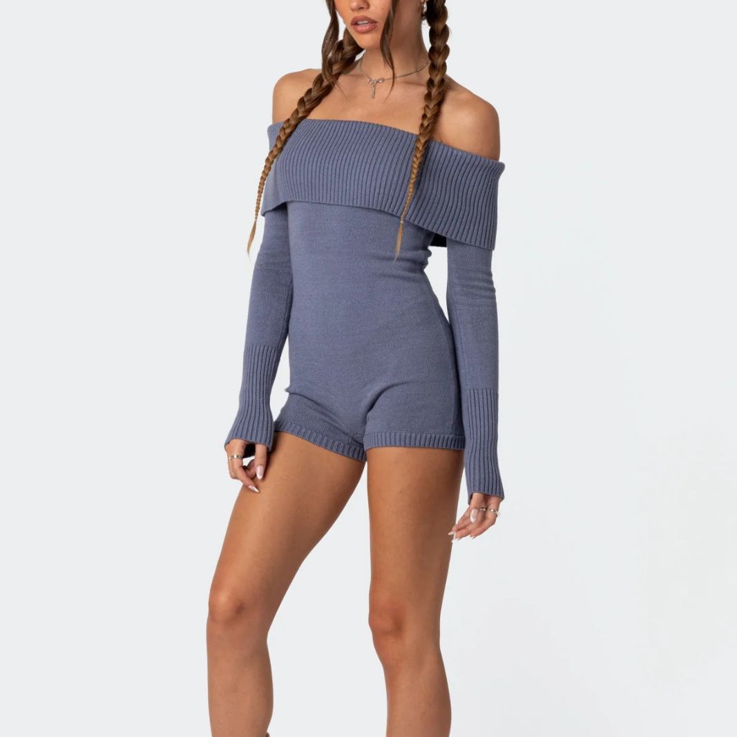 Slimming Long Sleeves Off-the-shoulder Jumpsuit