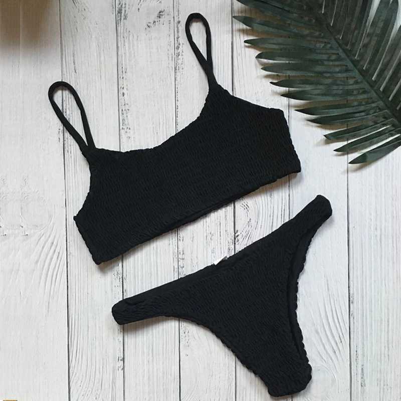 Pleated Triangle Swimsuit Bikini